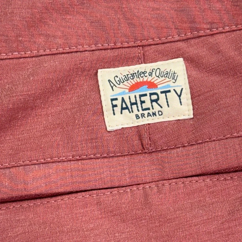 Faherty All Day Shorts Mens 40 Pink Hybrid‎ Stretch MSC0012